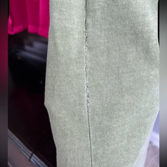 VINTAGE VIVA CITY USA Green Patchwork Cotton Oversized Lagenlook Midi Dress | L - Picture 14 of 15